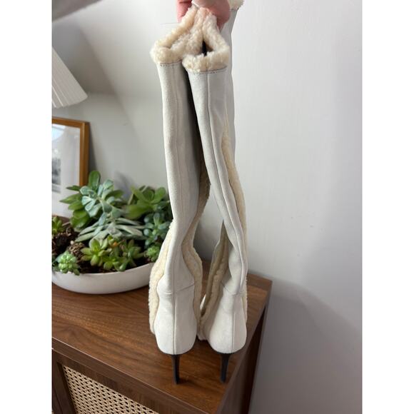 NEW IRO Merak Boot Pull-On Pointed Toe Stiletto Heel Shoes Ecru Cream Size: 7 - Picture 4 of 8